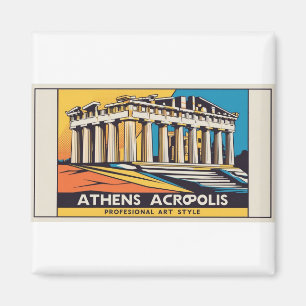 Pop Art Athens Parthenon Magnet