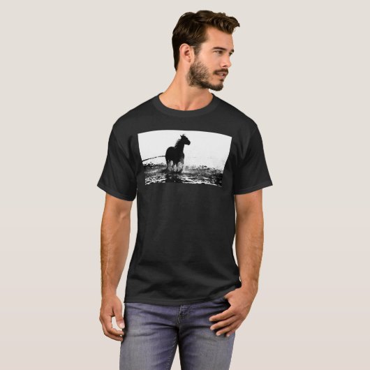 Pop Art Ausführen von Pferdevorlage Benutzerdefini T-Shirt (Vorne ganz)