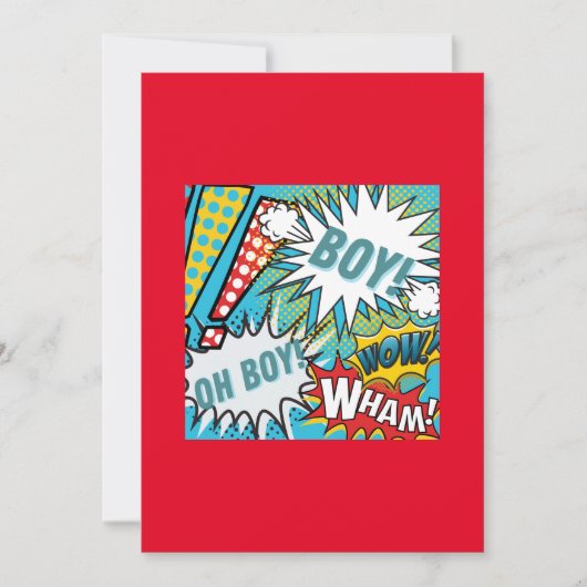 Pop Art Baby Boy Einladung (Vorderseite)