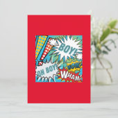 Pop Art Baby Boy Einladung (Stehend Vorderseite)