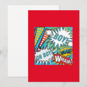 Pop Art Baby Boy Einladung (Vorne/Hinten)