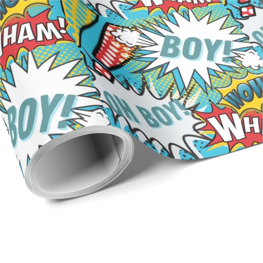 Pop Art Baby Boy Geschenkpapier (Rolleneckpunkt)