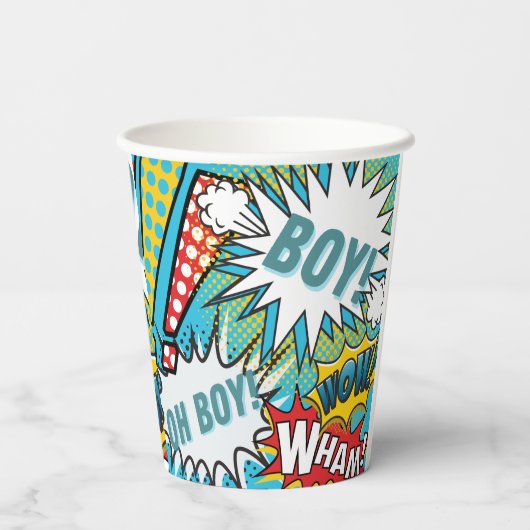 Pop Art Baby Boy Pappbecher (Rückseite)