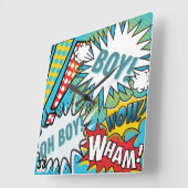 Pop Art Baby Boy Quadratische Wanduhr (Winkel)