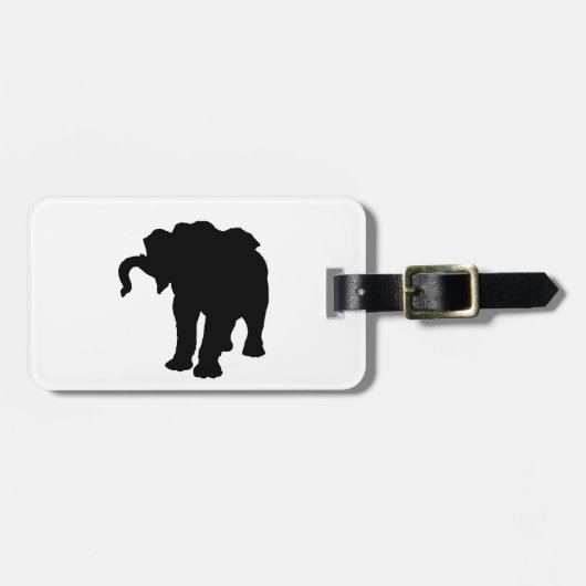 Pop Art Baby Elephant Silhouette Gepäckanhänger (Vorderseite horizontal)