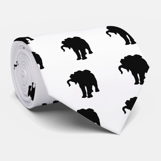 Pop Art Baby Elephant Silhouette Krawatte (Gerollt)