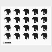 Pop Art Baby Elephant Silhouette Quadratischer Aufkleber (Blatt)