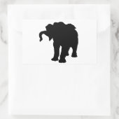 Pop Art Baby Elephant Silhouette Rechteckiger Aufkleber (Tasche)