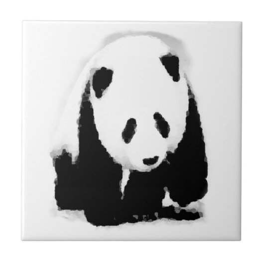 Pop Art Baby Panda Fliese (Vorderseite)