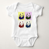 Pop Art Baby Pandas Baby Strampler (Vorderseite)