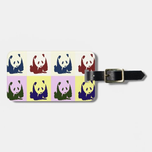 Pop Art Baby Pandas Gepäckanhänger (Vorderseite horizontal)