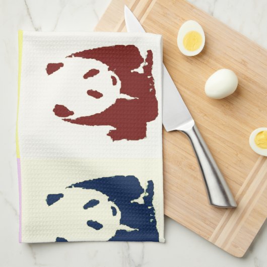 Pop Art Baby Pandas Geschirrtuch (Viertel Falte)