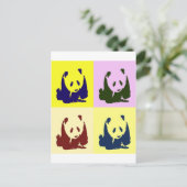 Pop Art Baby Pandas Postkarte (Stehend Vorderseite)