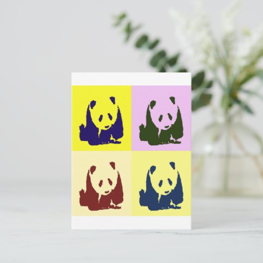 Pop Art Baby Pandas Postkarte (Stehend Vorderseite)