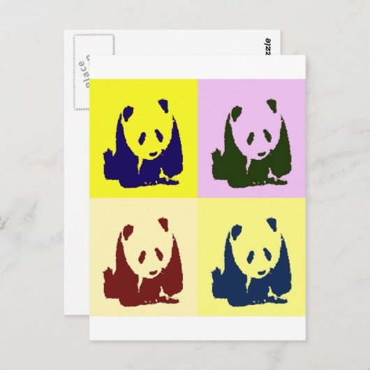 Pop Art Baby Pandas Postkarte (Vorne/Hinten)