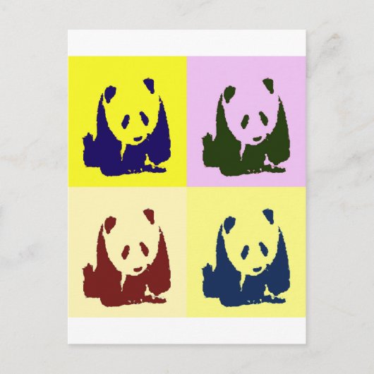 Pop Art Baby Pandas Postkarte (Vorderseite)