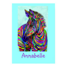 Pop Art Baby zebra personalisierbares Poster