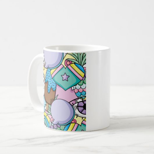 Pop Art Background Cartoon Kaffeetasse (Vorderseite Links)