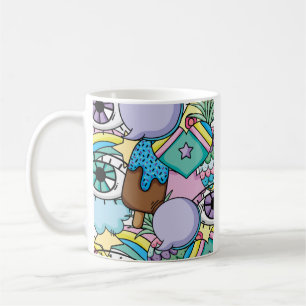 Pop Art Background Cartoon Kaffeetasse