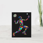 Pop Art Badminton Player Shuttle Badminto Karte (Vorderseite)