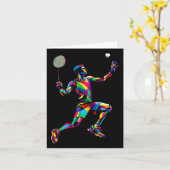 Pop Art Badminton Player Shuttle Badminto Karte (Gelbe Blume)