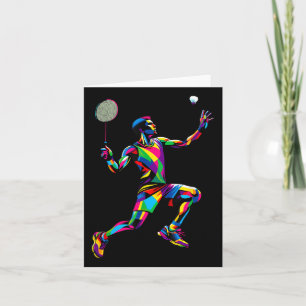 Pop Art Badminton Player Shuttle Badminto Karte