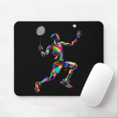 Pop Art Badminton Player Shuttle Badminto Mousepad (Mit Mouse)