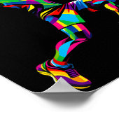 Pop Art Badminton Player Shuttle Badminto Poster (Ecke)