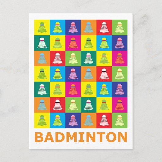 Pop Art Badminton Postkarte (Vorderseite)