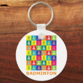 Pop Art Badminton Schlüsselanhänger (Vorderseite)