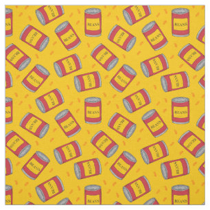 Pop Art Baked Boans Küche Gemustert Stoff