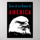 Pop Art Bald Eagle Liebe Verließ America Slogan Sa Poster (Vorne)