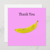 Pop Art Banana Rosa Hintergrund Dankeskarte (Vorne/Hinten)