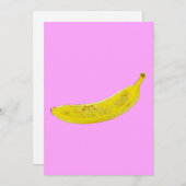 Pop Art Banana Rosa Hintergrund Einladung (Vorne/Hinten)