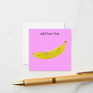 Pop Art Banana Rosa Hintergrund Personalisiert Begleitkarte