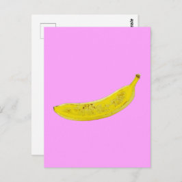 Pop Art Banana Rosa Hintergrund Postkarte