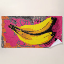 Pop Art Bananas with Urban Splash Background Strandtuch