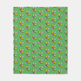 Pop-Art-Banane und Grafik mit Klebeband im Rastert Fleecedecke