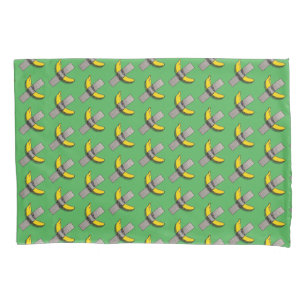 Pop-Art-Banane und Grafik mit Klebeband im Rastert Kissenbezug