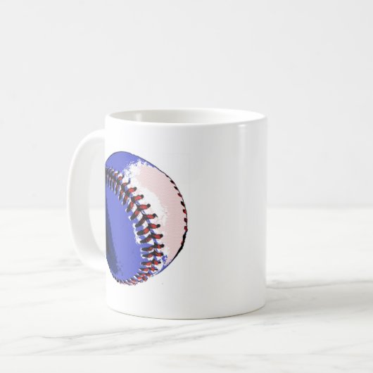 Pop Art Baseball Kaffeetasse (Vorderseite Links)