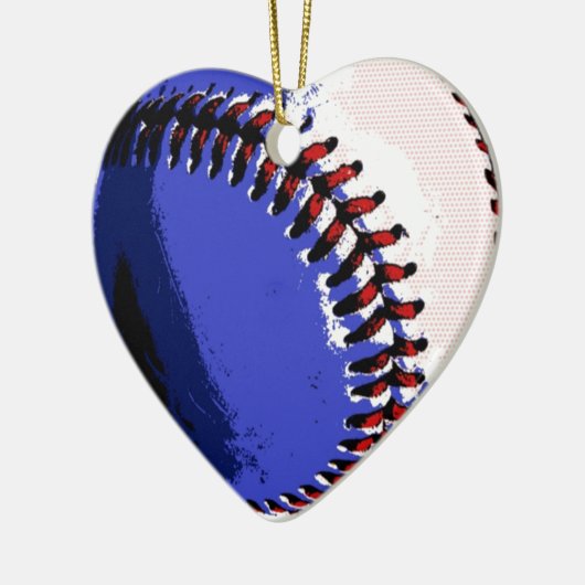 Pop Art Baseball Keramik Ornament (Links)