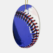 Pop Art Baseball Keramik Ornament (Links)