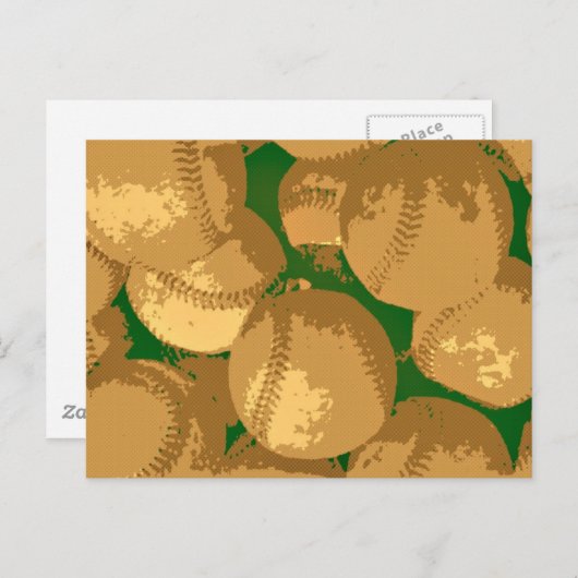 Pop Art Baseball Postkarte (Vorne/Hinten)