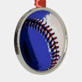 Pop Art Baseball Silbernes Ornament (Rechts)