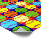 Pop Art Baseballs Muster Poster (Ecke)