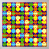 Pop Art Baseballs Muster Poster (Vorne)