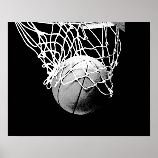 Pop Art Basketball Ball & Net Print Poster (Vorne)