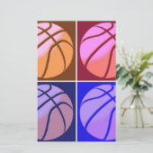 Pop Art Basketball Briefpapier (Stehend Vorderseite)