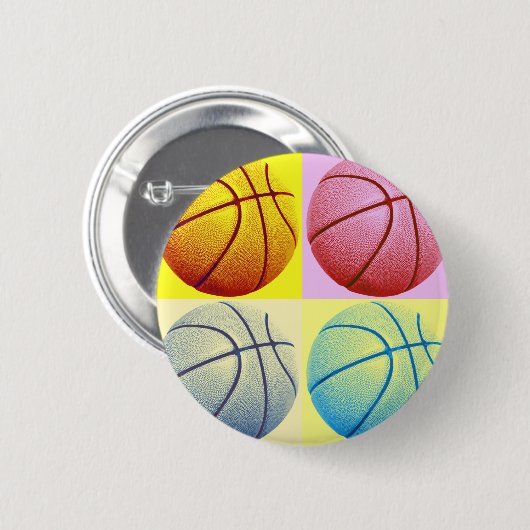 Pop Art Basketball Button (Vorne & Hinten)