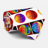 Pop Art Basketball Custom Krawatte (Gerollt)